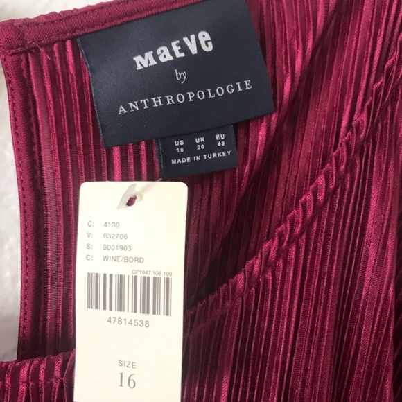 Anthropologie Maeve Sonata Berry Wine Jumpsuit 16 - Picture 4 of 5